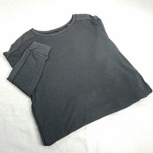 Guess Gray Embroidered Long Sleeve T Shirt Mens